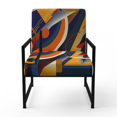 Daddario - Fauteuil rembourré à motif géométrique abstrait