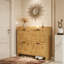 Armoire à chaussures moderne avec 4 tiroirs rabattables, organisateur de vestibule compact et élégant pour le salon-1191039939
