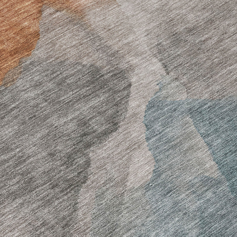 Tapis abstrait intérieur / extérieur lavable à la machine Chantille ACN2969, Gris, 10 pi x 14 pi