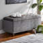 Banc de rangement avec repose-pieds capitonné en tissu gris H 18,58 po x l 41,56 po x P 16,52 po Mosa