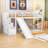  Stairway Twin Over Twin Wooden Bunk Bed With Convertible Slide And Ladder-1888289187