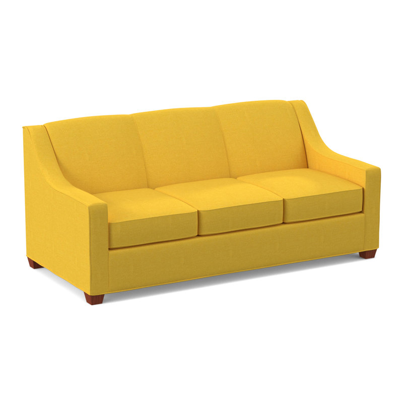 Phillips Square Arm Sofa with Reversible Cushions, Antic Mimosa, BM Cherry, 34.5" H x 76" W x 36" D