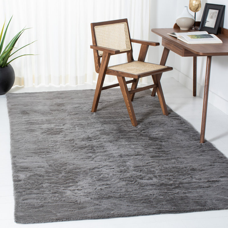Faux Sheep Skin Performance Solid Color Rug, Rectangle 6' x 9'