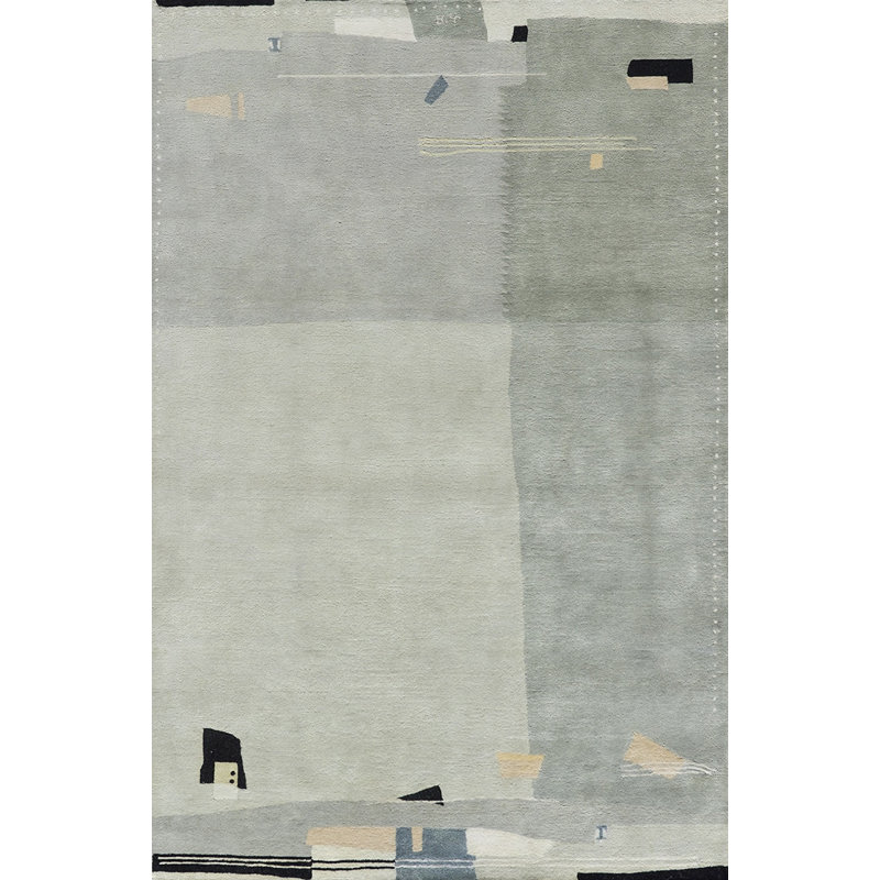 Orphee Wool Area Rug in Gray/Beige/Ivory, Rectangle 5'7" x 7'10"