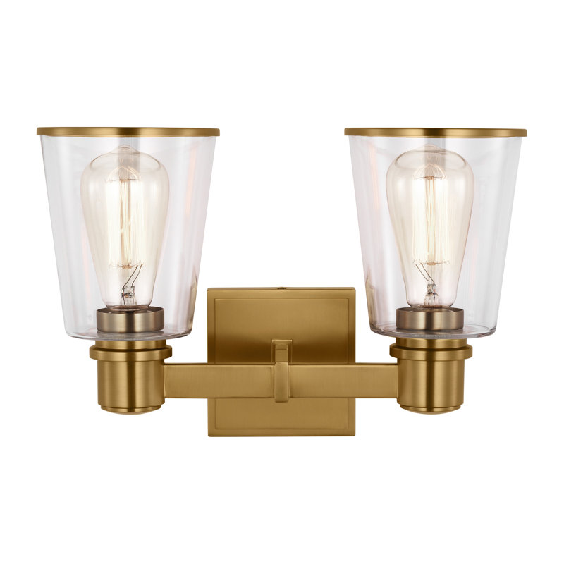 2 - Light Dimmable Vanity Light, Burnished Brass