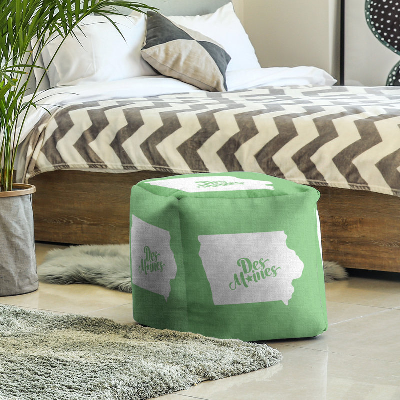 Repose-pieds cubique des moines iowa, Vert