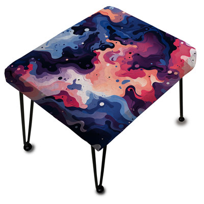 Celestial Camo Ripple - Abstract Rectangle Ottoman