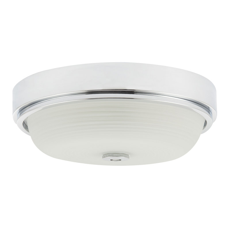 Glass Flush Mount, Chrome
