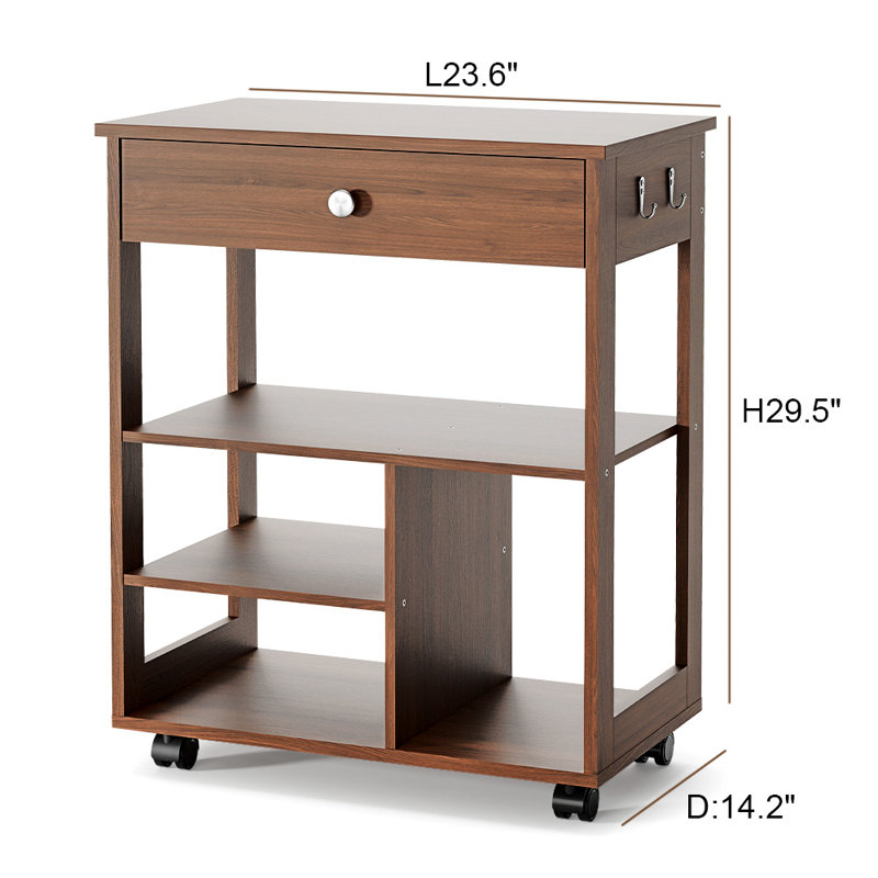 Craft Sewing Table with Machine Platform,drawer and 10 Vinyl Roll Holders