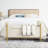 Elegant Upholstered Bench With Cylindrical Arms And Iron Leg Assembly In Beige For Living Room Bedroom Hallway Linen Storage Robust Foundation-985854001