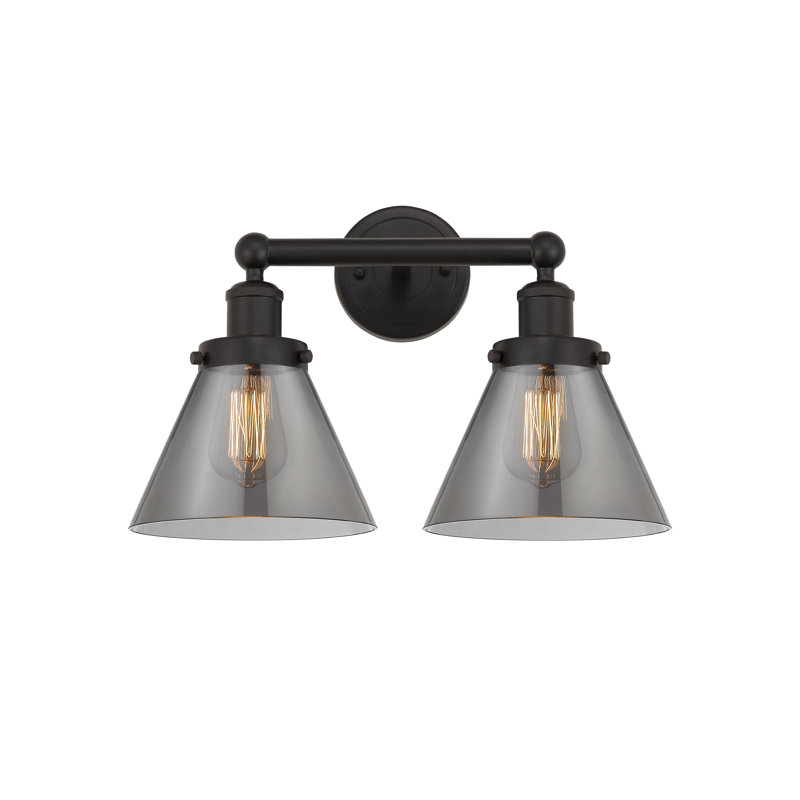 Éclairage pour meuble-lavabo à 2 lumières Artella, Plaqué couleur fumée, Bronze huilé