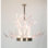 Lustre en corne de bois de lucite clair nickel poli clair