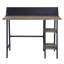 Bureau à 2 tablettes en chêne rustique et noir pour le travail organisé