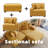 3 - Piece Upholstered Orange Corduroy Modular Sectional Sofa with Pillow Back and Removable Ottoman-87307122-87307144