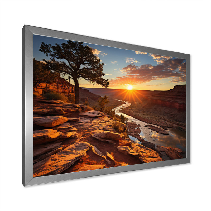 Canyon Canyon II - impression, H 30 po x l 40 po x P 1,5 po, Cadre photo argenté