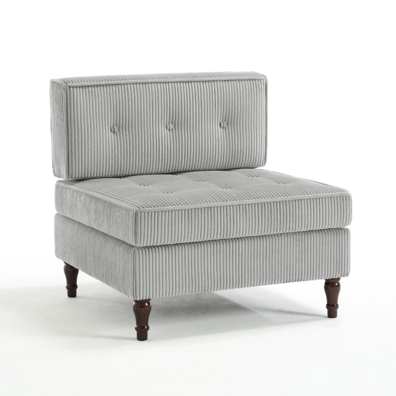 Upholstered Accent Chair, Light Grey