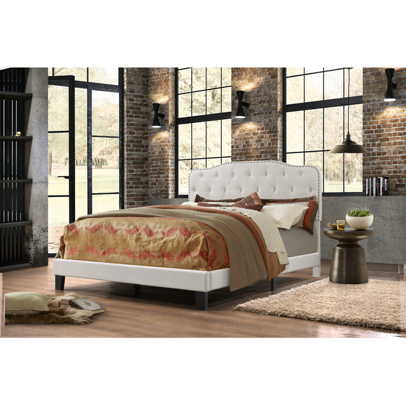 Anzhelika Upholstered Standard Bed, Queen, Fog Linen
