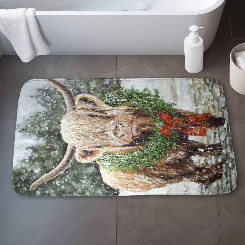Heiki Microfiber Non-Slip Bath Mat, 34" W x 21" L