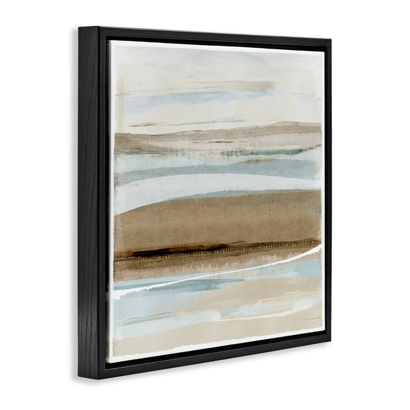 «Soft Winter Sands» par Flora Kouta, Cadre flottant noir de jais, H 25 po x l 25 po x P 1,7 po