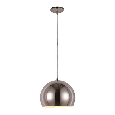 Monroe 12-Watt Chrome Finish Integrated Led Pendant Light 3000K 12 In. Dia X 96 In. H -  George Oliver, 2D11950F9CAF435BB42CFD2EB54235D7