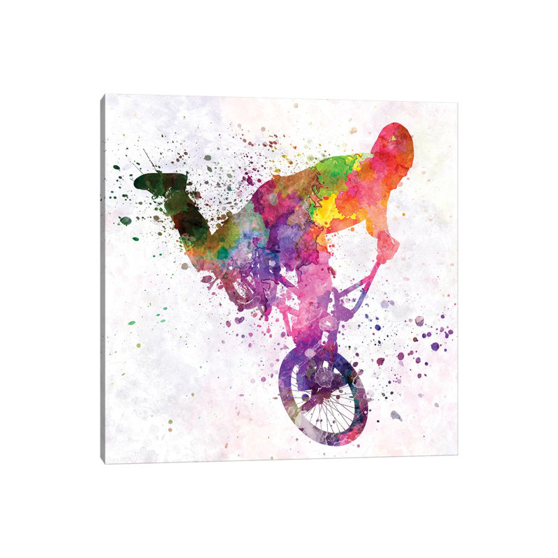 Man Exercising Bmx Acrobatic Figure by Paul Rommer - Wrapped Canvas Gallery-Wrapped Canvas Giclée