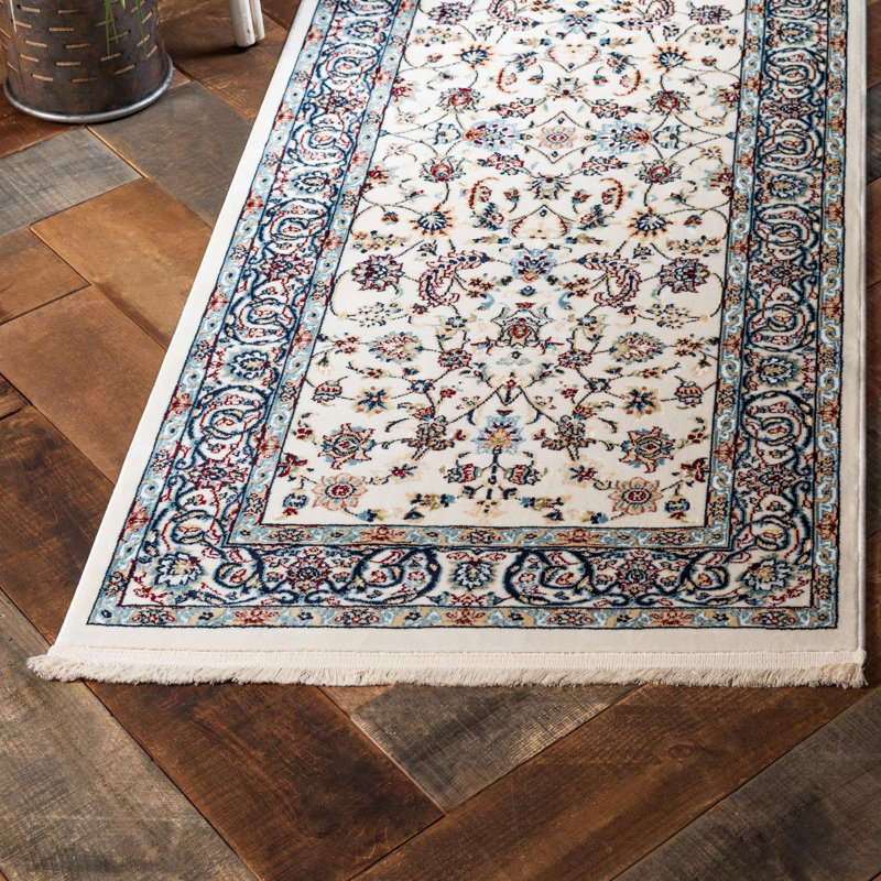 Jackson Oriental Indoor Rug, Runner 2'7" x 10', Ivory/Blue