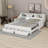 Carrol Twin to King Size Daybed Frame with Storage Bookcases, Two Drawers and Charging Design-828641278