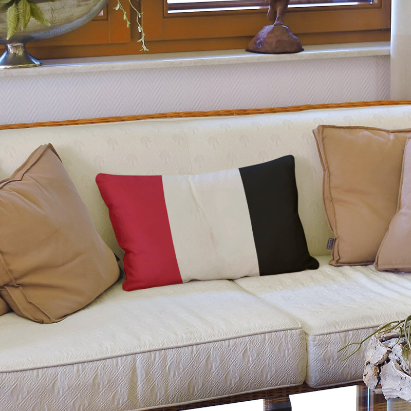 Housse de coussin lombaire Atlanta, Atlanta, Cramoisi d'Alabama / noir