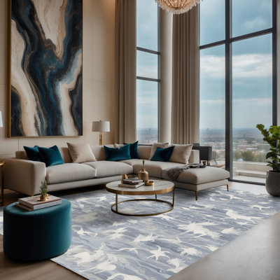 Machine Washable Gray Area Rug