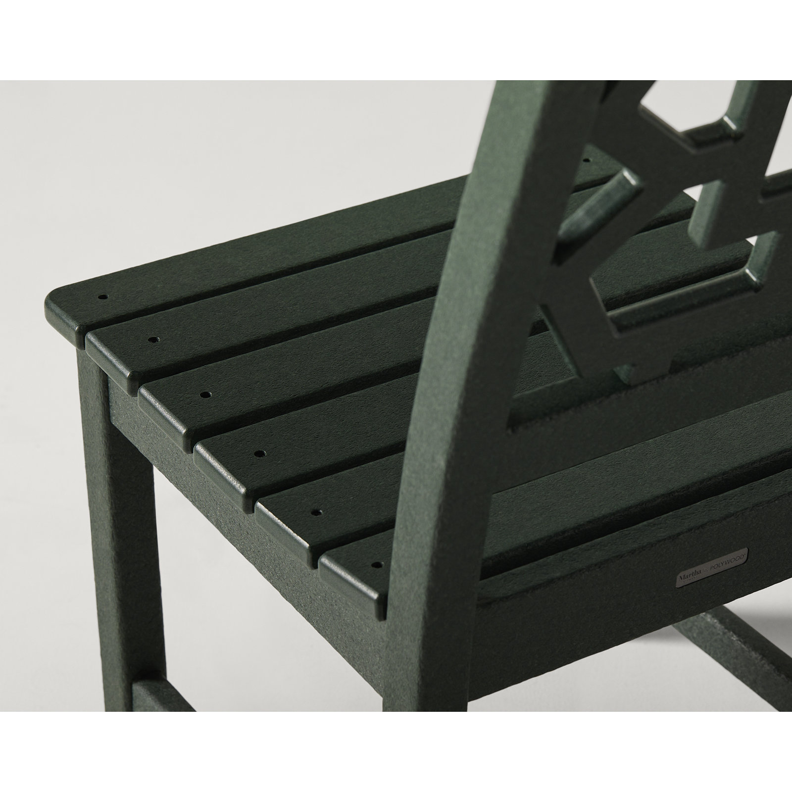 POLYWOOD® Chinoiserie Patio Side Chair, Slate Gray