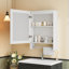 Armoire de salle de bain 3 en 1 à fixation murale avec tablette réglable, porte à fermeture en douceur et miroir haute définition pour le rangement et le meuble-lavabo