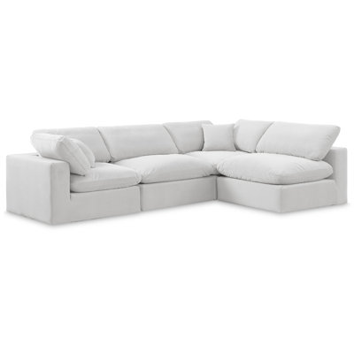 Hulene Velvet L-Shaped Sectional Reversible
