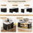 73.8'' Extendable Kitchen Island With Power Outlet, Storage Drawers-2060712890