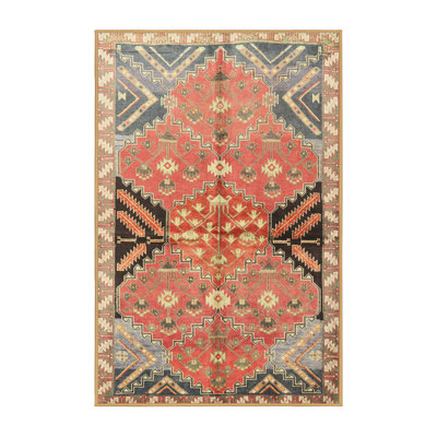 Tapis beige/vert/rouge traditionnel Darabont