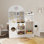 Ensemble de cuisine blanc pour enfants, jeu de cuisine en bois pour enfant avec accessoires de cuisine