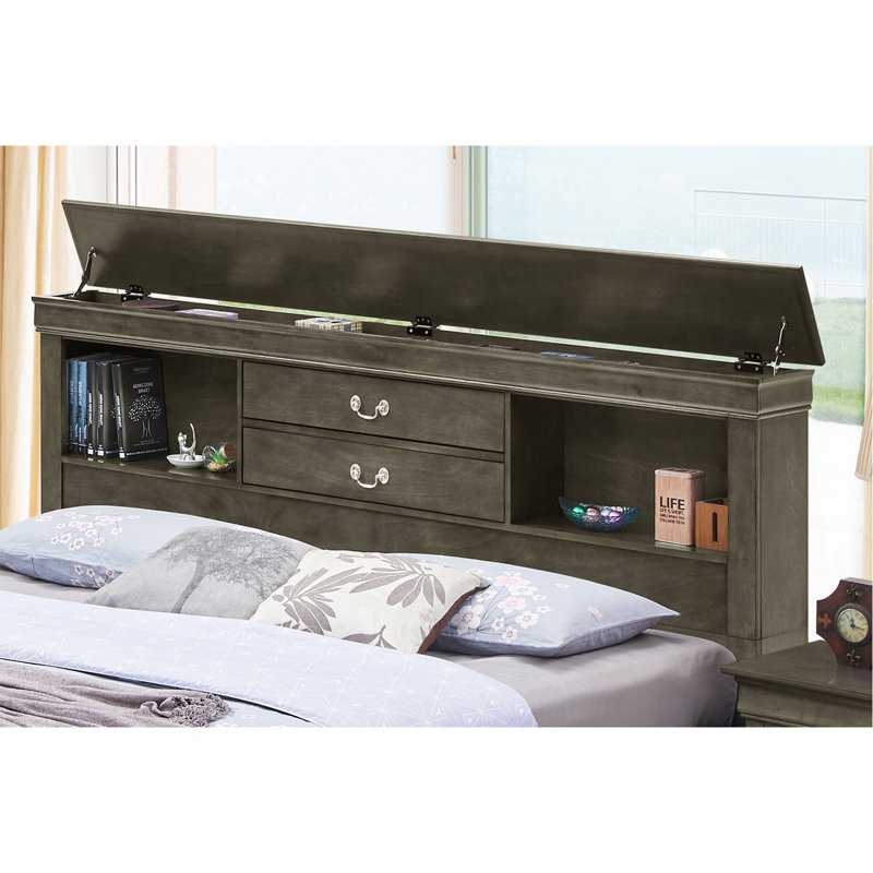 Très grand lit gris intemporel pour les chambres élégantes, Très grand lit, Gris