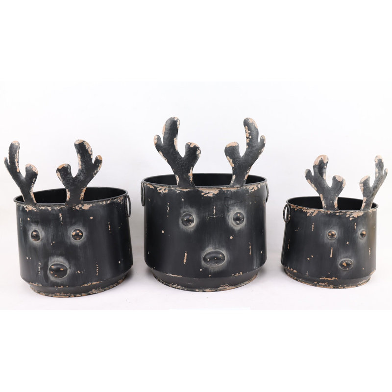 Ensemble de cache-pots en métal 3 pièces Bartram