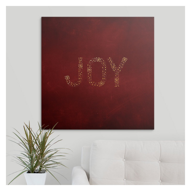 «Thuc Joy Starburst Red», art textuel, H 35 po x l 35 po x P 1,5 po, Toile