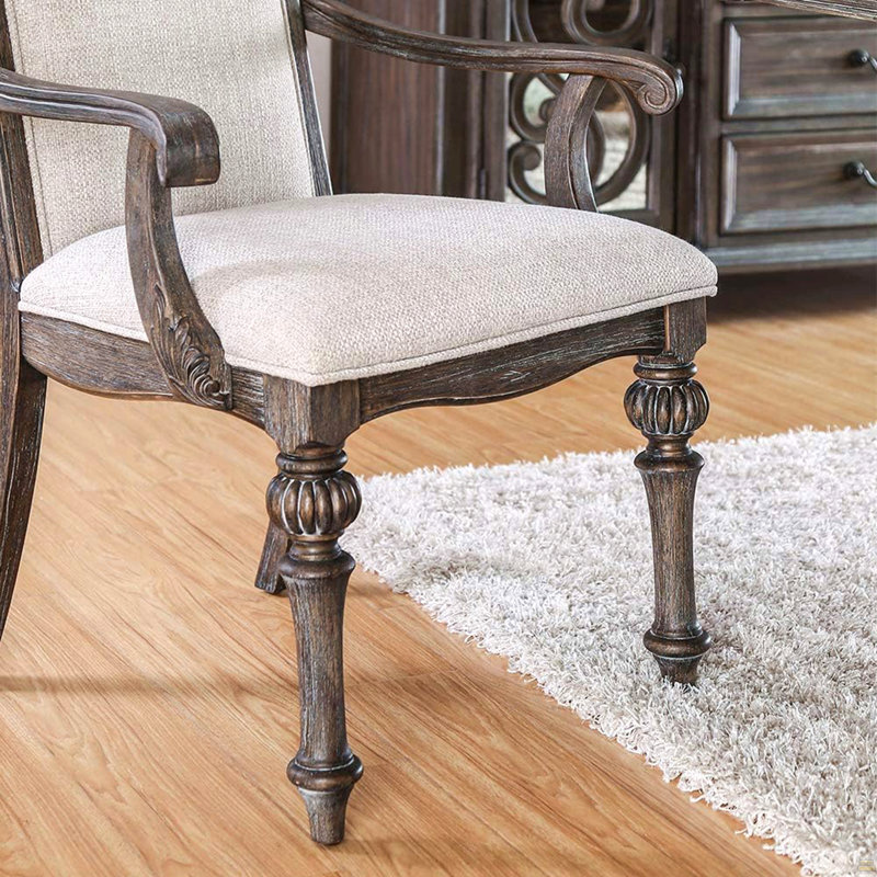 Chaise de salle à manger 2 pièces avec accoudoirs et siège rembourré