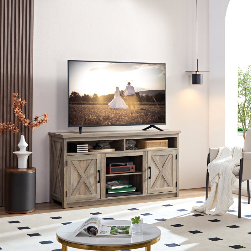 Meuble télé avec porte de grange Farmhouse