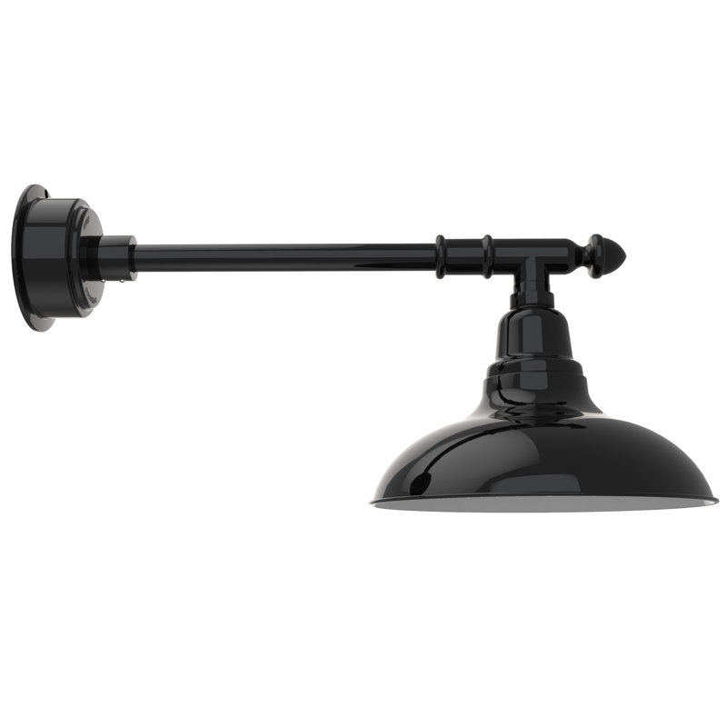 Luminaire de grange d’extérieur à del Idella, Noir, H 11 po x l 12 po x P 27 po