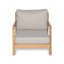 Fauteuil club de patio en bois d'acacia avec coussin résistant à l'eau (1 pièce)