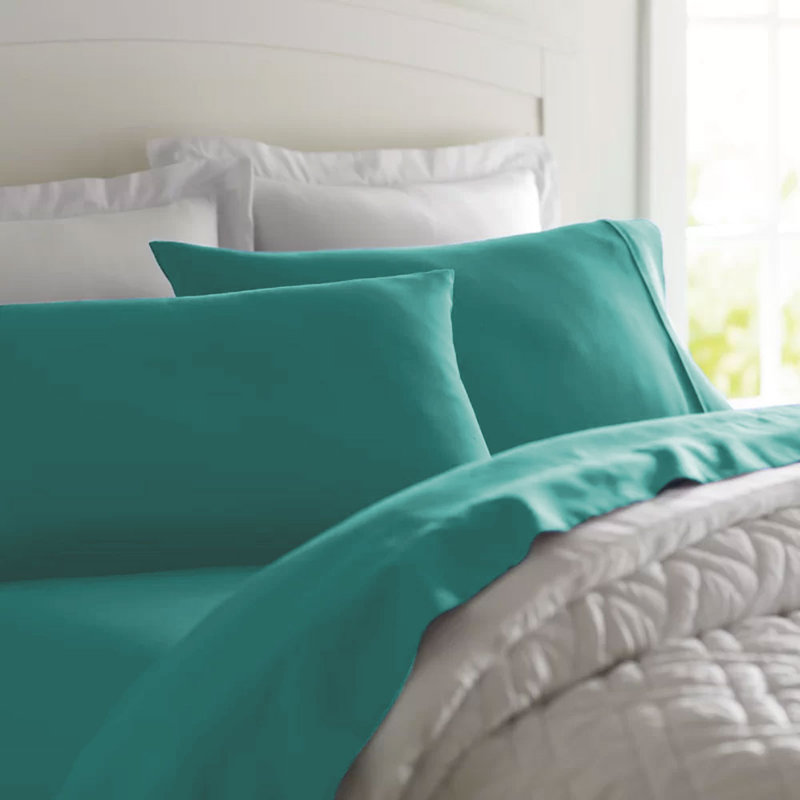 Soft Microfiber Sheet Set - Basics by Wayfair™, Larkspur Blue, King Sheet Set with 2 Pillowcases