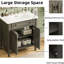 Meuble-lavabo 31 po gris antique avec fonction de fermeture en douceur, lavabo profond et pieds en bois d'hévéa surélevé de 31 po avec tablettes réglables en céramique-134323012