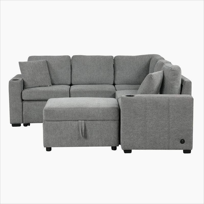 Canapé-lit modulaire convertible en L 84,7 po