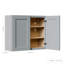 Armoire murale en bois massif gris Shaker avec portes à fermeture en douceur-571377267-571377269