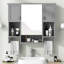 Armoire murale de salle de bain avec miroir - intérieur spacieux et polyvalent avec rangement à fonctions grises 35 po x 28 po