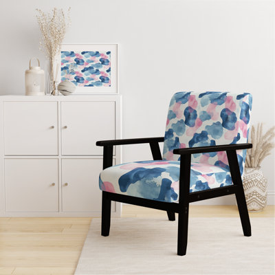 Fauteuil rembourré bleu et rose Boho