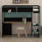 Modern Gaming Loft Bed with Integrated Desk, LED Lighting & Built-in Charging Station-949501076