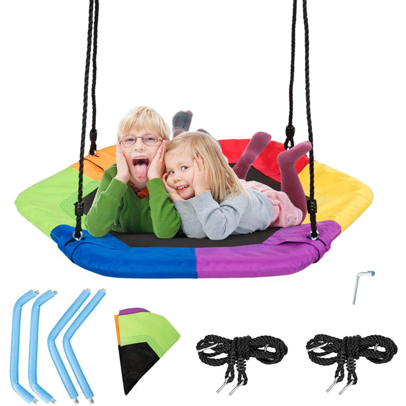 Freeport Park Rocket Fabric Web / Saucer Swing Swing Seat with Chains